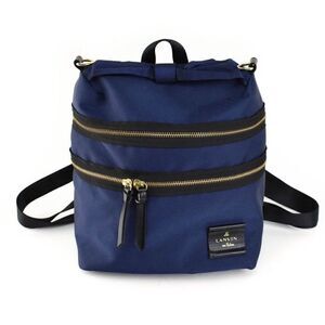 LANVIN en Bleu Navy/Black Logo Convertible Bag